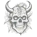 Skull devil old dark tattoo design idea
