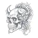 Skull devil old dark tattoo design idea