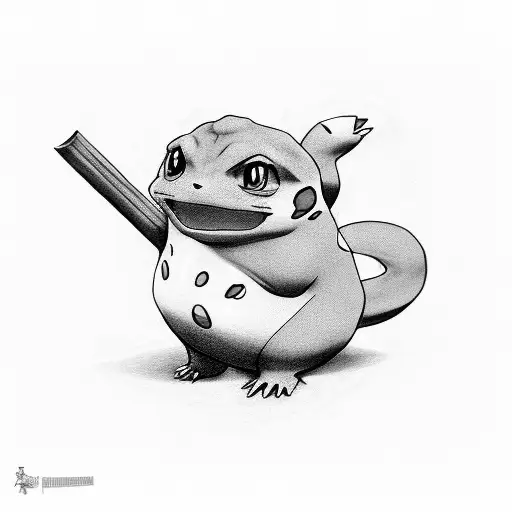 charmander smoking tattoo design idea