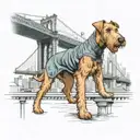 An Airedale Terrier Stands on Brooklyn Bridge, barking at The Shark  tattoo design idea