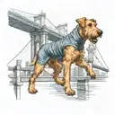 An Airedale Terrier Stands on Brooklyn Bridge, barking at The Shark  tattoo design idea
