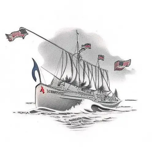 A historical hunting scene from a bygone era tattoo design idea