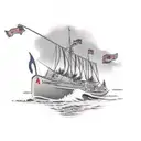 A historical hunting scene from a bygone era tattoo design idea