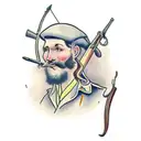 A historical hunting scene from a bygone era tattoo design idea