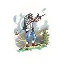 A historical hunting scene from a bygone era tattoo design idea