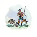 A historical hunting scene from a bygone era tattoo design idea