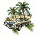 car dollar palm tree 2023 diamont tattoo design idea