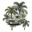 car dollar palm tree 2023 diamont tattoo design idea