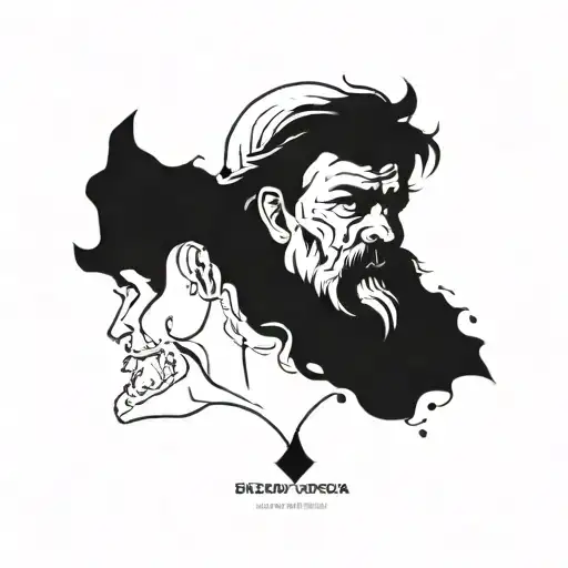 Two people live inside me. One is cheerful, broken, the second is gloomy, like Seneca. The philosopher, in general, is not himself tattoo design idea