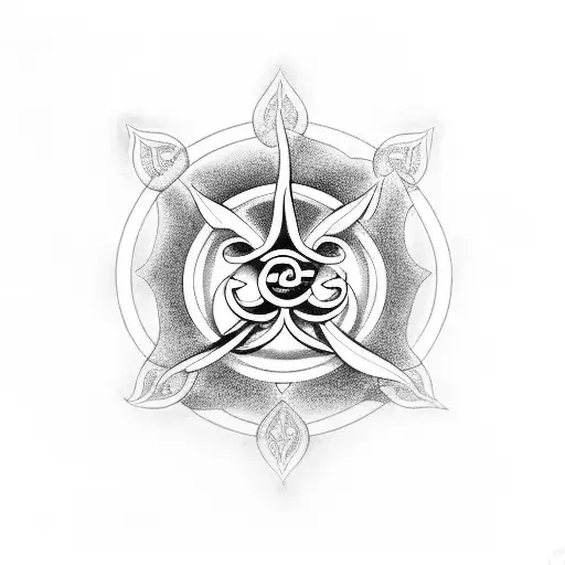om with trident  tattoo design idea