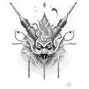 shiv with trident  tattoo design idea