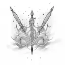 shiv with trident  tattoo design idea