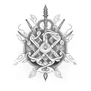 shiv with trident  tattoo design idea