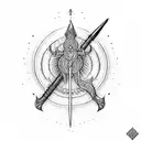 shiv with trident  tattoo design idea