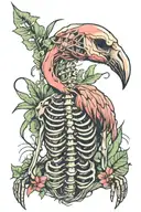 flamingo skeleton looking tattoo design idea