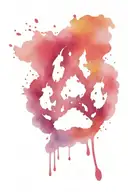 memorial dog paw print tattoo design idea
