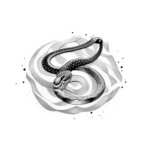 Snake spain flag tattoo design idea