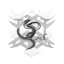 Snake spain flag tattoo design idea