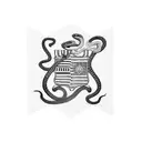 Snake spain flag tattoo design idea