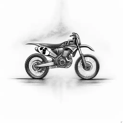A tattoo of a motocross bike surrounded by the names Arthur and Paul tattoo design idea
