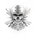 aztec warrior skull tattoo design idea