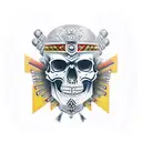 aztec warrior skull tattoo design idea
