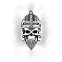 aztec warrior skull tattoo design idea