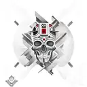 aztec warrior skull tattoo design idea