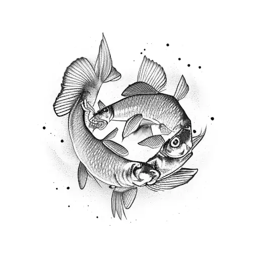 2 carp  tattoo design idea