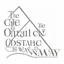 Overlapping letters for the quote "the obstacle is the way" tattoo design idea