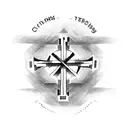 Three Crosses with words saying I can do all things through Christ which strengtheneth me. tattoo design idea