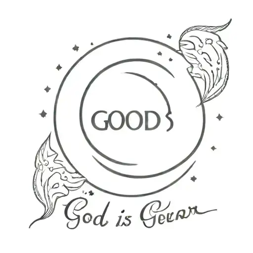 A simple yet powerful tattoo of a crescent moon with the quote 'God is greater than your highs and lows' incorporated into the design tattoo design idea
