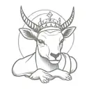 Use the Bible as a reference to create a small lamb with a crown of thorns on its head and a skull under its feet. tattoo design idea