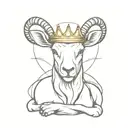Use the Bible as a reference to create a small lamb with a crown of thorns on its head and a skull under its feet. tattoo design idea