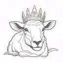 Use the Bible as a reference to create a small lamb with a crown of thorns on its head and a skull under its feet. tattoo design idea