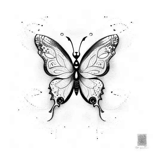 freedom, black and white butterfly and bird tattoo design idea