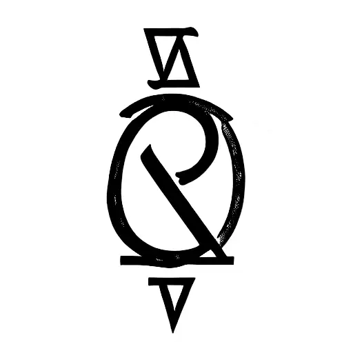 three initials V. A. D. in brown ink  tattoo design idea