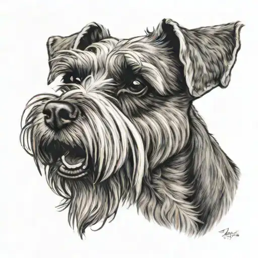 a miniature schnauzer tattoo design idea