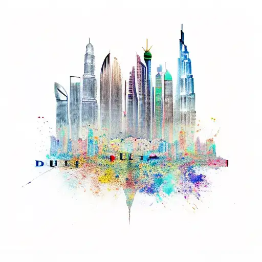 Dubai Skyline  tattoo design idea