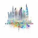 Dubai Skyline  tattoo design idea