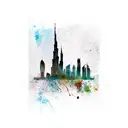 Dubai Skyline  tattoo design idea