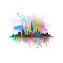 Dubai Skyline  tattoo design idea