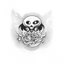 ghost with titties  tattoo design idea