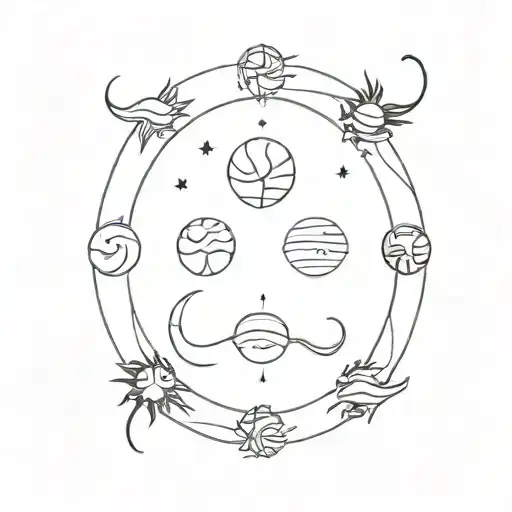 Design fusing the zodiac of the sun sign of Gemini the, the Moon sign Scorpio, and Ascendant sign Aries tattoo design idea