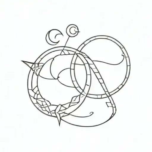 Design fusing the zodiac of Gemini, Scorpio zodiac symbol tattoo design idea