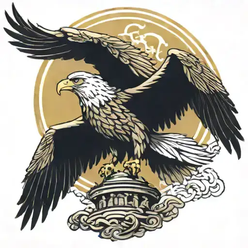 zeus morphing into eagle perched tattoo design idea