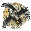 zeus morphing into eagle perched tattoo design idea