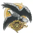 zeus morphing into eagle perched tattoo design idea