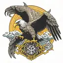 zeus morphing into eagle perched tattoo design idea