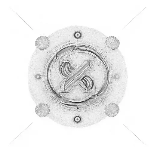 Letter Pi, Pixação-Style, Infinity, Time, Blue-Color tattoo design idea